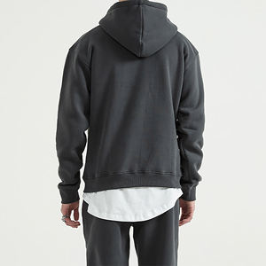 Sweat-shirt à capuche noir foncé pour homme, surdimensionné, en molleton, streetwear, épais, marque privée, en gros, taille XL XXL - Product Image 3