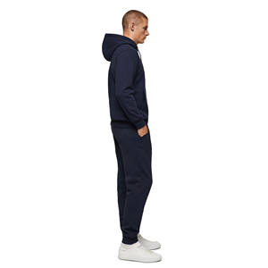 Wholesale Men Zipper Sweatsuits High Quality 100% Cotton Plain Heavyweight Streetwear Breathable & Comfortable <b>Jogger</b> Suits Men - Product Image 4