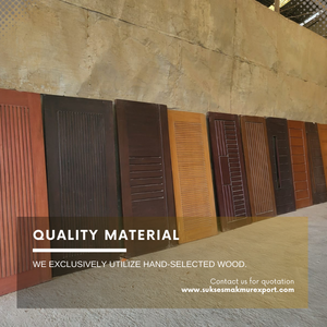 Alta calidad, último nuevo, moderno, de alta calidad, orientado a la exportación, duradero, Exterior, 3 paneles, puerta de madera Durian sólida, de por vida en Indonesia - Product Image 5