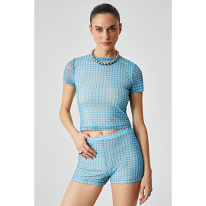 ETHIQUET MOJOTO Short taille haute rayé en tulle pour femme - Product Image 4
