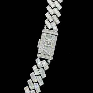 Joyería de Plata de Ley 925 de alta calidad, Baguette helado de lujo VVS Moissanite Diamond, regalo de fiesta de compromiso cubano de Hip Hop de lujo - Product Image 2