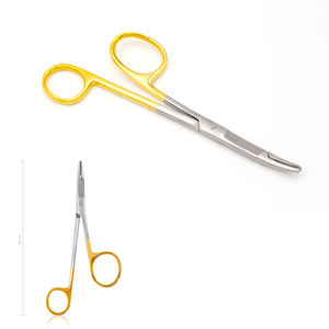 Medio oro plateado Iris tijera 115mm doble curva goma tijeras rectas dentales goma tijeras - Product Image 4