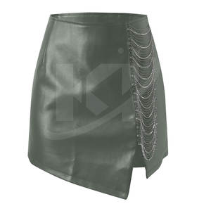 Falda de cuero de moda para mujer personalizada 2025, falda de cuero de uso de fiesta de algodón de Color personalizado, falda de cuero transpirable - Product Image 1