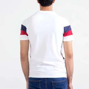 Camiseta personalizada Colorblock para hombre 100% algodón Patchwork con colores de contraste - Product Image 2