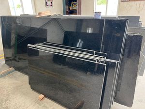 Losas de granito de galaxia negra india, piedra estrellada de moteado metálico pulido personalizado para baño, escalera exterior, cantera directa - Product Image 4