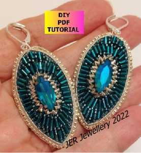 Boucles d'oreilles en perles Boho avec frange en cascade andy design turquoise, cadeau de bijoux unique - Product Image 1