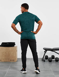 Personalizado gimnasio Fitness algodón Spandex secado rápido transpirable hombres diseñador correr camiseta deportes cuello redondo entrenamiento camisetas para hombres - Product Image 3