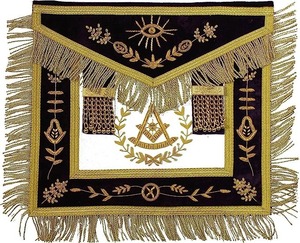 GrandLodge Unisex púrpura bordado a mano delantal cadenas almohada patrón cremallera cierre manejado estilo Pastmaster bolso decorativo - Product Image 1