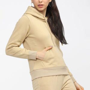 Sudadera de invierno para mujer al por mayor, talla grande, con hombros caídos, con capucha, con cremallera, antipilling, transpirable, forrada, de tejido de punto - Product Image 4