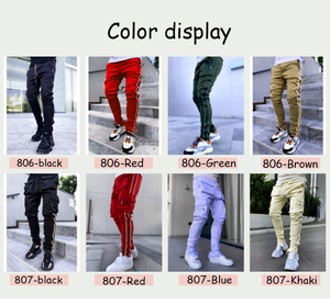 Pantalones de chándal elásticos de alta calidad para hombre, pantalones ajustados de gimnasio de Color sólido, para correr, entrenamiento y trotar - Product Image 6