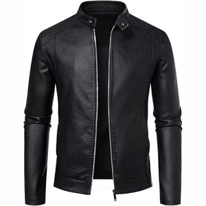 Nueva chaqueta de cuero con cremallera informal para hombre de otoño invierno personalizada exigible 2025 - Product Image 1