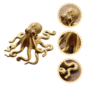 Modelo de pulpo dorado de latón para el hogar, jardín, decoración de oficina, adorno de escritorio, artesanía de animales, estatuillas de estatua de pulpo personalizadas de latón - Product Image 6