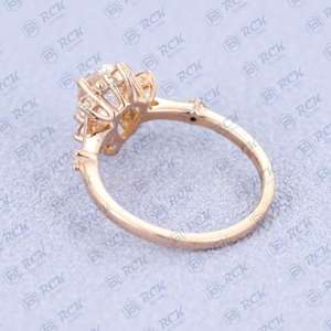 1.25 tcw แหวนเพชรโมอิสฮาโลสำหรับผู้หญิงแหวนหมั้นของขวัญวันเกิดสำหรับผู้หญิง - Product Image 4