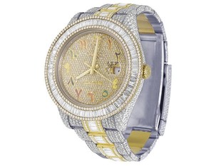 Baguette hecho a mano VVS Moissanite diamante Color árabe Dial automático Iced Out reloj Hip Hop Bling moda de vendedor indio - Product Image 1
