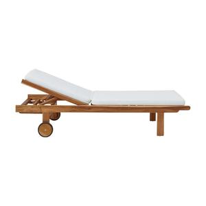 Chaise longue moderne en teck massif pour la plage, le jardin, la terrasse, l'hôtel ou le bord de la piscine - Product Image 4