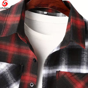 Chemises en flanelle popeline d'automne personnalisées de qualité supérieure pour hommes, coton/fibre de bambou de haute qualité, séchage rapide, respirantes, décontractées - Product Image 4