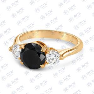 แหวนเพชรโมอิสตัดสามชิ้นทรงกลม1.40สำหรับผู้หญิงสำหรับเป็นของขวัญวันครบรอบหรือวันเกิด - Product Image 3