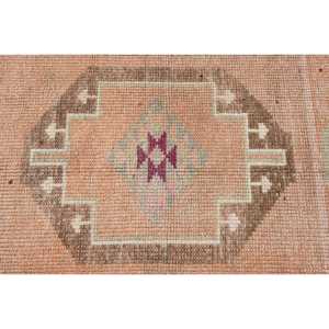 Alfombra de 2.8x11.2 pies, Alfombra Herki Vintage, Alfombra Marroquí de Lana Marrón Turca - Product Image 5