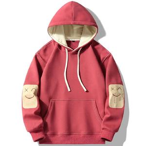 2024 mejor suéter de algodón pesado con capucha 400gsm Otoño/Invierno chaqueta cálida con cremallera calentada para hombres y mujeres bordado estampado rosa - Product Image 4