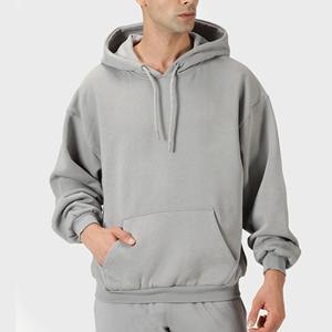 Sweat à capuche sans stingless de haute qualité pull en polaire épaisse surdimensionné lâche personnalisé 350gsm sweat à capuche court grande taille sweats à capuche pour hommes - Product Image 6