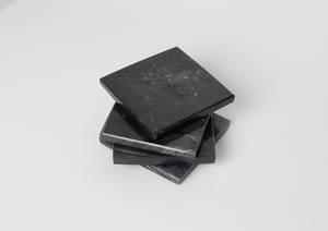 Juego de 4 Posavasos de Mármol Negro Madeji, Forma Cuadrada, Decoración de Mesa Hecha a Mano - Product Image 6