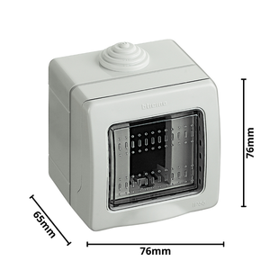 กล่อง IP55ติดผนังกันน้ำ bticino matix สีเทามหัศจรรย์1สถานที่25501อิเล็กทรอนิกส์และตู้เครื่องมือ - Product Image 4