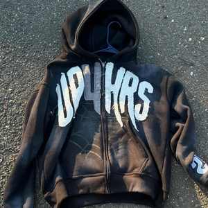 Sudaderas con Capucha al por Mayor, Diseño Personalizado, Mezcla de Algodón, con Cremallera, para Hombre, Diseño OEM, Ropa con Bordado Desgastado - Product Image 2