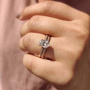 Oval Cut Diamond <b>Ring</b> in Pave Style Elegant and Luxurious - Product Image 5