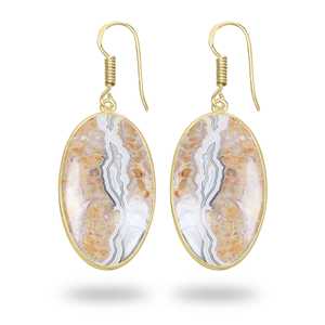 Boucles d'oreilles de mariage en agate plaquées or 18 carats de haute qualité, nouvelle arrivée, tendance, faites à la main, bijoux de mode, cadeau de fête, vente en gros - Product Image 5