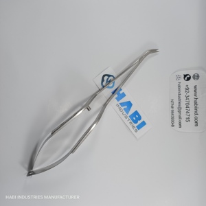 Micro Yasargil Tijeras clínicas dentales Acero inoxidable con cuchillas en ángulo y Punta curva Potencia manual 8 pulgadas - Product Image 3