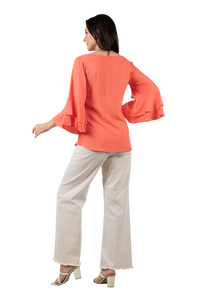 High on Demand Premium Breathable Fabric Casual Wear Tops Solid Patterned Western <b>Clothing</b> for <b>Women's</b> at Best Prices - Product Image 2