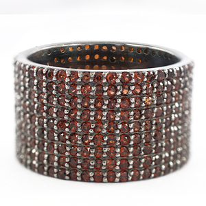 พลอยโกเมนธรรมชาติ925แหวนเงินออกซิไดซ์แหวนที่มีคุณภาพสูงสแต็คแหวนเครื่องประดับของขวัญสำหรับเธอ - Product Image 4