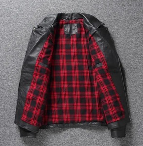 Veste en cuir véritable pour hommes, coupe ajustée, imperméable, coupe-vent et écologique, en peau de mouton, grande taille, manteau d'hiver à la mode. - Product Image 6