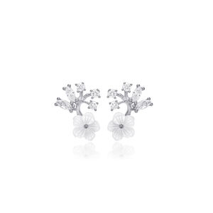 Dainty fleur Style boucles d'oreilles femmes à la mode en gros turc 925 bijoux en argent Sterling - Product Image 3