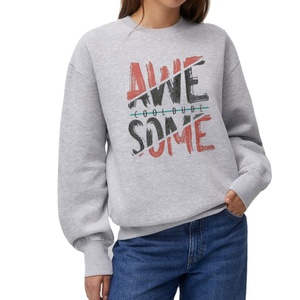 Sweat à capuche oversize de haute qualité pour femme, collection Hiver 2026, manches longues, style streetwear, uni avec broderie frontale personnalisable - Product Image 1