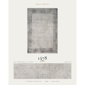 พรมวิสโคสและอะคริลิกขายส่ง รุ่น MAZZINI 1478 สีเทา ผลิตด้วยเครื่องจักรจากตุรกี สำหรับห้องนั่งเล่น โครงการโรงแรม - Product Image 2