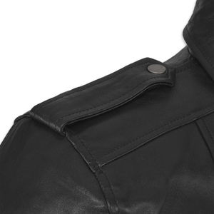 Veste d'hiver épaisse et chaude pour homme, veste en cuir véritable de couleur unie, veste d'hiver tendance, vestes en cuir originales - Product Image 4