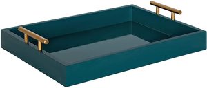 Bandejas DE SERVICIO DE MADERA clásicas irrompibles Bandeja de madera redonda con mango de metal Platos de cena de madera de acacia para restaurantes Juego de comida - Product Image 3