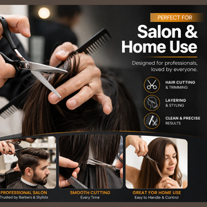 Ciseaux de coiffure professionnels de 6,5 pouces en acier inoxydable, ciseaux de barbier légers et ergonomiques, outil de salon - Product Image 6