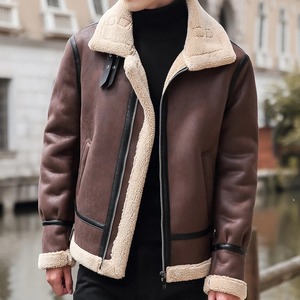 Veste en cuir véritable haut de gamme personnalisée, vente en gros de vestes en peau de mouton tendance, vestes élégantes OEM imperméables pour hommes - Product Image 3