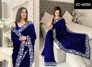 ชุดส่าหรีสำหรับผู้หญิงชุดแฟนซีใส่ไปงานปาร์ตี้ล่าสุด - Product Image 3