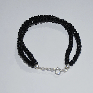 Natural Black <b>Top</b> Selling Latest Design 2023 Natural Gemstone.4mm Hand Bracelet for Women and Girls sterling <b>silver</b> bracelet - Product Image 1