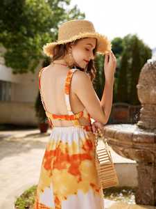 Vestido Maxi Largo sin Mangas con Estampado Tie-Dye, 100% Rayón, Estilo Holgado, Hecho a Mano, Moda para Mujer, Precio al por Mayor 2026 - Product Image 4