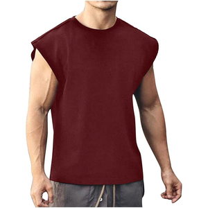 Camisetas sin mangas sólidas de verano para hombre, camisetas de manga casquillo a la moda, Camiseta deportiva sin mangas, chaleco superior de Culturismo - Product Image 3