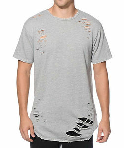 Venta al por mayor para hombre de gran tamaño desgastado pesado de algodón de peso pesado Vintage Streetwear ácido lavado costura detalle camiseta para hombres - Product Image 5