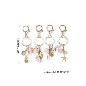 Seashell Keychain Handmade Natural Seashell Cotton String for Handbag Accessory <b>Gift</b> Vietnam - Product Image 1