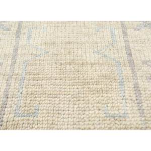 Alfombra de Lana Anudada a Mano Erbe Green, Diseño Geométrico Rectangular para Decoración de Sala de Estar o Pasillo, Tamaño Rectangular 9x12 - SKWL-667 - Product Image 3