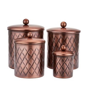 Boîte en cuivre martelé Conteneur fait à la main de qualité supérieure Classique Élégant Vente chaude De Luxe Nouvelle Boîte à sucre en métal - Product Image 4
