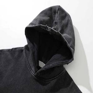 OEM Personalizado Hombres Puff Imprimir 500 GSM Vintage Acid Wash Hoodie Set Sun Faded - Product Image 6