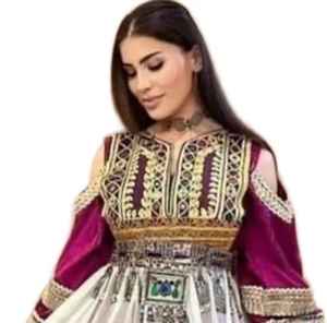 Últimos diseños modesto vestido de encaje afgano transpirable manga larga cuello alto tamaños personalizados bordado hecho a mano estilo Kuchi afgano - Product Image 4